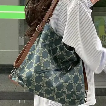 Женская сумка, Винтажная сумка-тоутер для пригородных поездок, рюкзак с принтом, Женская сумка через плечо на одно плечо