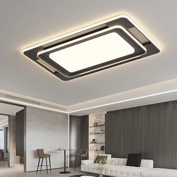 Современные Простые потолочные светильники для гостиной, светодиодные прямоугольные супер яркие встраиваемые Лампы для всего дома, Комбинированный комплект