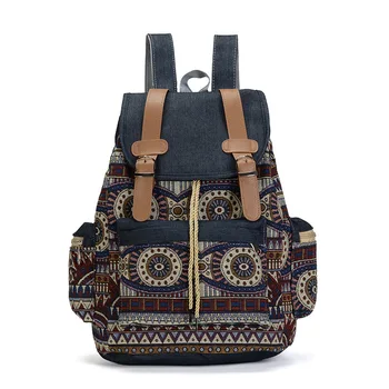 Высококачественный женский холщовый винтажный рюкзак, Этнические рюкзаки, Богемный рюкзак, Школьная сумка, рюкзак Rugzak