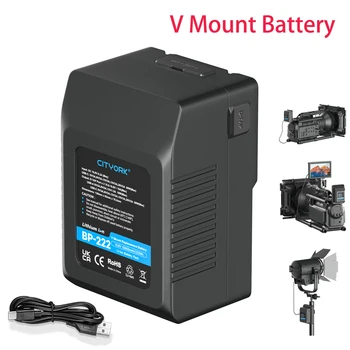 Батарея с V-образным креплением BP-222 V Lock Battery для Sony V-Lock BP Batteries Видеокамера Со Светодиодной Подсветкой Для трансляции Видео Blackmagic URSA Mini Pro