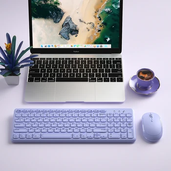 Набор беспроводной клавиатуры и мыши для офисных ультратонких бесшумных компьютерных ключей для ноутбука