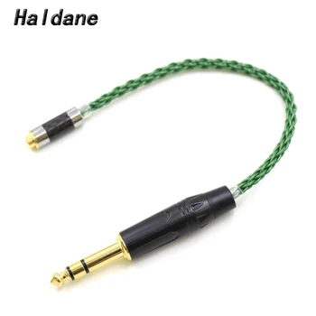 Haldane 26AWGx8 OCC Серебристый 1/4 6,35 мм TRS 3-полюсный штекерный кабель-адаптер TRRS Balance Female 2,5 мм для Аудиофонного Усилителя