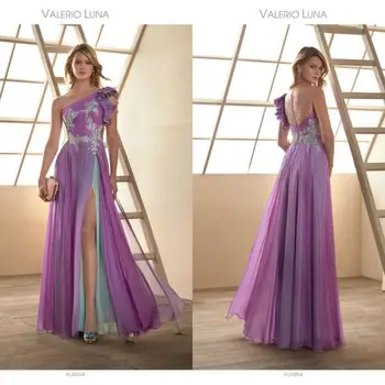 2020 Платья Для Матери Невесты С Аппликациями, Вечернее Платье с Высоким Разрезом на Одно Плечо, Шикарные Вечерние Платья Для мам