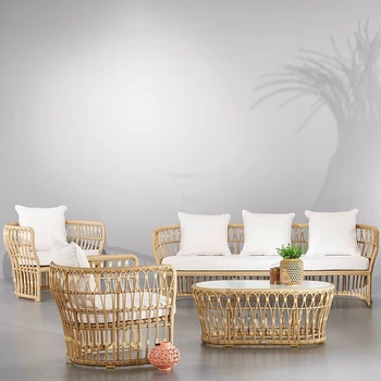Уличные стулья из ротанга в скандинавском стиле, Простой Современный дом, диван для гостиной, Стул для отдыха, кафе, Стол, Пляжный стул, уличная мебель