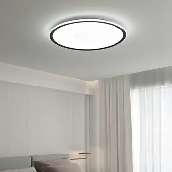 Современные Простые ультратонкие Персонализированные домашние декоративные светильники 26 Вт Черный светодиодный потолочный светильник для спальни, ванной комнаты