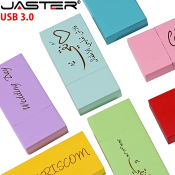Бесплатный Пользовательский логотип Цветной Деревянный флэш-накопитель USB3.0 4G 8G 16GB 32GB 64GB 128GB Креативные флеш-накопители High Speed Memory Stick U Disk