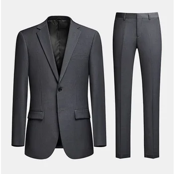 Lin2457-Мужские деловые костюмы серого цвета