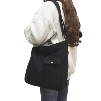 2022 Новые Корейские Холщовые простые молодежные сумки-тоут через плечо, Повседневная женская сумка-мессенджер, женские сумки для студенческих занятий, Пук-класс