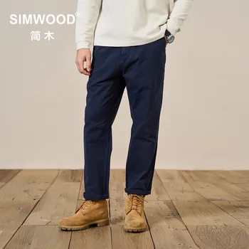SIMWOOD 2023, Весенняя новинка, Свободные прямые брюки длиной до щиколоток, Мужские повседневные брюки большого размера на завязках