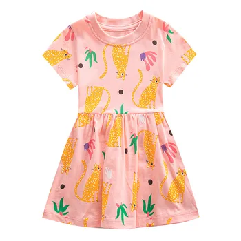 Новое поступление, платья для девочек с животными, хит продаж, Летняя одежда для малышей, Милое детское платье