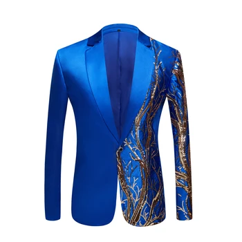Мужская крутая лазерная королевская синяя куртка, сшитый на заказ праздничный сценический костюм Суперзвезды, мужское модное повседневное пальто в стиле хип-хоп