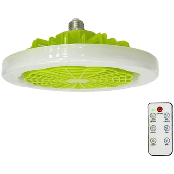 Потолочный вентилятор E27 со светом и дистанционным управлением, Умный вентилятор, Осветительный вентилятор, светодиодная потолочная вентиляторная лампа для спальни, кухни