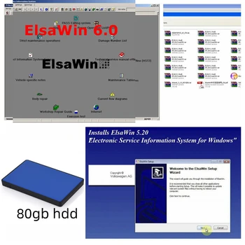 2021 Программное обеспечение для ремонта автомобилей ElsaWin 6.0 работает для V-W 5.3 Для Audi Elsa Win 6.0 Новейшее программное обеспечение для ремонта автомобилей Elsawin 6.0 для Vw