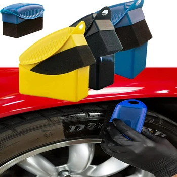 Губка для полировки автомобильных колес, щетка для вощения с крышкой, АБС-мойка, чистка, Аппликатор для контурной повязки на шинах, инструменты для детализации