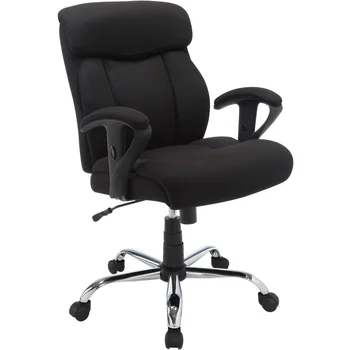 Офисное кресло для менеджера из ткани Big & Tall, регулируемая высота, весит до 300 фунтов, 27,25x24,75x40,50 дюймов