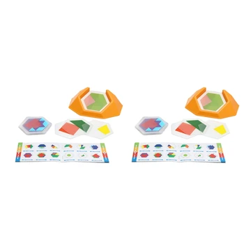 2X Дошкольные игры с цветовым кодом, Логические лобзики для детей, Познавательная игрушка для пространственного мышления, обучающая игрушка (A)
