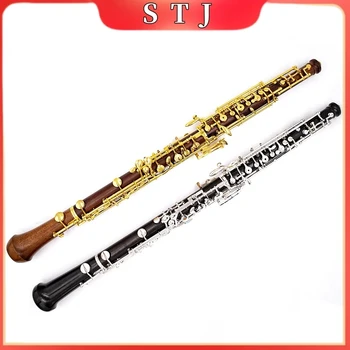 Полноавтоматический комплект oboe C key Professional из черного дерева и розового дерева, Серебристо-позолоченные ключи и детали, ткань с плюшевой бархатной подкладкой