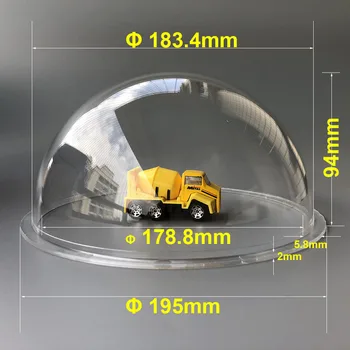 195x94 мм 7,67 Дюйма Материал ПК Высокоскоростная камера Прозрачная Крышка Купольного объектива Прозрачное Поликарбонатное стекло Дисплей Полусфера