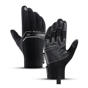 Спортивные зимние перчатки Мужские с сенсорным экраном, нескользящие, Унисекс, водонепроницаемые, ветрозащитные, теплые, Велосипедные перчатки, Модные, на молнии, термальные перчатки