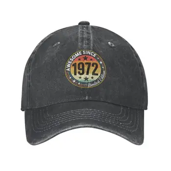 Новая изготовленная на заказ хлопковая бейсболка Awesome с 1972 года, ограниченная серия, Хип-хоп Мужская Регулируемая шляпа для папы на 50-й День рождения, осень