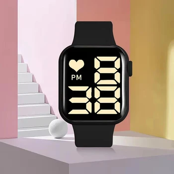 2023 Смарт-часы с Браслетом Для Мужчин, Модные часы для влюбленных, Светодиодные Электронные, Простой Квадратный сенсорный цветной экран, Водонепроницаемый переносной подарок
