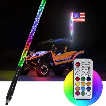 RGB светодиодные пляжные фонари для автомобиля, украшения для внедорожных мотоциклов, Антенна, лампа, Флагшток с флагом Z9X3