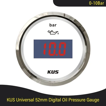 KUS 52 мм измеритель давления масла 0-5 бар (0-75 фунтов на квадратный дюйм) 0-10 бар (0-145 фунтов на квадратный дюйм) с красной/желтой подсветкой для Лодки Автомобиля Грузовика RV 12V 24V