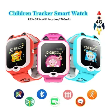 4G GPS Wifi SOS Smart Kids Детский видеозвонок IP67 водонепроницаемый Будильник Камера Детские часы Отслеживание местоположения LBS Smartwatch