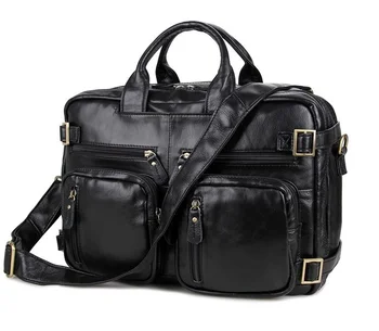 Официальный бренд Desinger, Черный Кожаный Портфель, сумка через плечо для ноутбука, сумка-тоут из натуральной кожи 3 В 1
