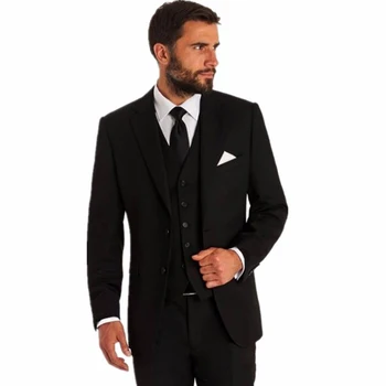 Новейший Свадебный костюм из 3 предметов, приталенный Смокинг для Шафера, Жениха, сшитый на заказ Деловой костюм для Мужчин (блейзер + жилет + Брюки), костюм Homme
