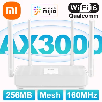 Xiaomi Redmi Маршрутизатор AX3000 Wifi 6 Mesh WIFI Гигабитный 2,4 G 5,0 ГГц Двухдиапазонный Беспроводной Усилитель сигнала Антенна с высоким Коэффициентом усиления