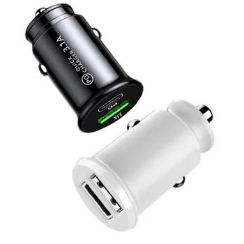 Автомобильное зарядное устройство Новое мини-автомобильное зарядное устройство с двумя USB-устройствами 3.1A для зарядки автомобильного телефона