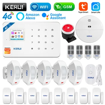 KERUI Control KIT GSM Сигнализация Панель W184 4G/WIFI Сигнализация Tuya Security Home Беспроводные Устройства для Умного Дома Датчик Окна/Двери
