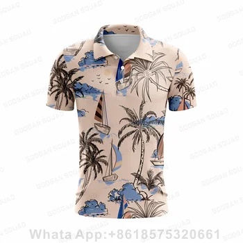 Мужские модные рубашки поло с принтом, Летние дышащие футболки с коротким рукавом для гольфа F4 Racing, повседневная быстросохнущая футболка