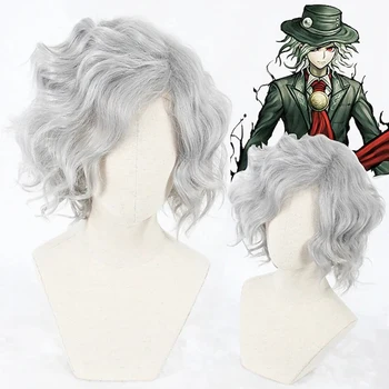 Серый Синтетический парик Серые Короткие Серые Синтетические волосы Косплей Парики + бесплатная шапочка для парика