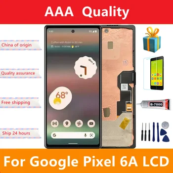 Оригинал Для Google Pixel 6a GX7AS, GB62Z, G1AZG ЖК-дисплей с Сенсорным экраном Дигитайзер В Сборе Для Google Pixel 6A ЖК-дисплей с рамкой