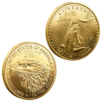 Монеты США Белоголовый орел Сувениры и подарки Позолоченная Статуя Свободы Коллекции украшений для дома Памятная монета