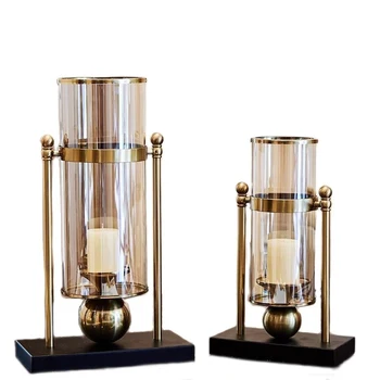 Подсвечник из прозрачного стекла, Металлическая ваза, Скандинавские подсвечники, Модель Комнатной подставки для свечей Mumluk Factory FC332