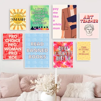 Феминистские Женщины Вдохновляющая Цитата Художественный Настенный Плакат Печать Работающая Девушка Вдохновляющая Абстрактная Картина На Холсте Спальня Домашний Декор