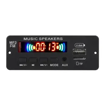 Беспроводная плата Bluetooth 5.0 12V MP3 WMA Декодер Автомобильный Аудиомодуль USB TF FM-радио Цветной экран MP3-плеер с дистанционным управлением
