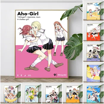 Плакат аниме Aho Girl с персонажами японской манги, печать на холсте, картина, домашний декор, Подарочные наклейки на стену Otaku