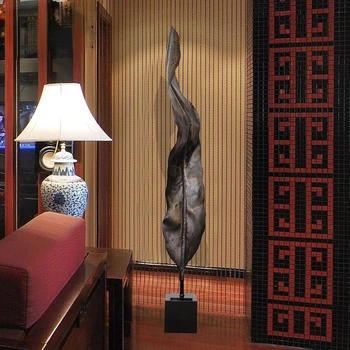 Вестибюль отеля Zhaocai, Клубный дом, Абстрактное украшение пола падающими банановыми листьями, Скульптура, Мебель для дома, Модельный зал, Растительное искусство
