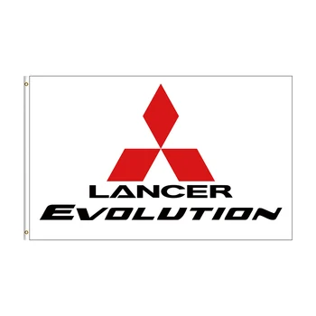 Вывеска для Декора Стен Гаража Mitsubishi Lancer Evolution Flag 3x5 футов Car Show