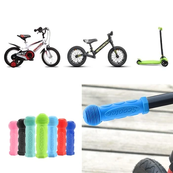 1 пара резиновых ручек, ручки для руля Велосипеда, противоскользящий Велосипед, Трехколесный велосипед, Скейтборд, самокат Для детей, Синий, красный