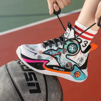 Детская баскетбольная обувь 2023 года, новые брендовые нескользящие дышащие кроссовки для мальчиков, Баскетбольная обувь для мальчиков, детская спортивная обувь для тренировок