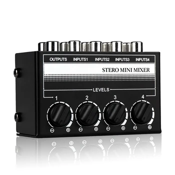 Аудиомикшер CX400, Мини-стерео, 4-канальный пассивный микшерный микрофон, Многоканальный стереоразветвитель 1 на 4 выхода для студии