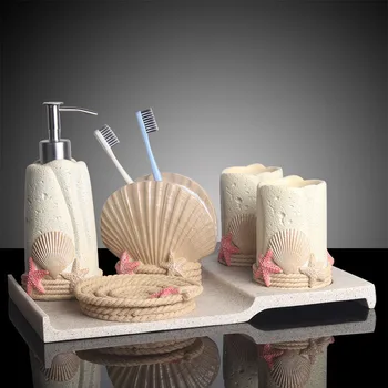 Креативный набор из пяти предметов для ванной комнаты Туалетные принадлежности для ванной комнаты Зубная чашка Зубной стеклянный костюм