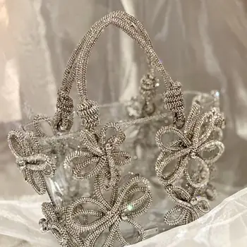 Высококлассный Аристократический Люксовый бренд, французская Портативная женская сумка с бриллиантовым цветком, корзина для овощей, сумка-ведро, сумочка