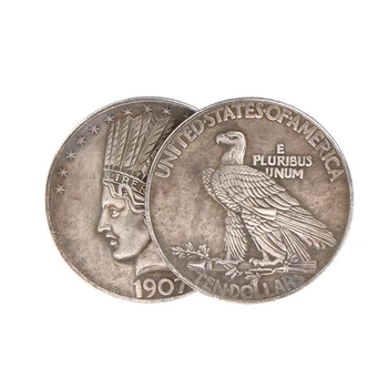 1ШТ Индийская памятная монета 1907 Года, Посеребренная Коллекционная монета, украшение для дома, монета в стиле ретро, подарок для рукоделия