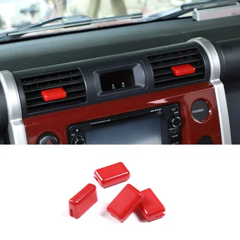 Для 2007-2021 Toyota FJCruiser ABS красный автомобильный стайлинг Кнопка регулировки автомобильного кондиционера крышка стержня аксессуары для интерьера автомобиля